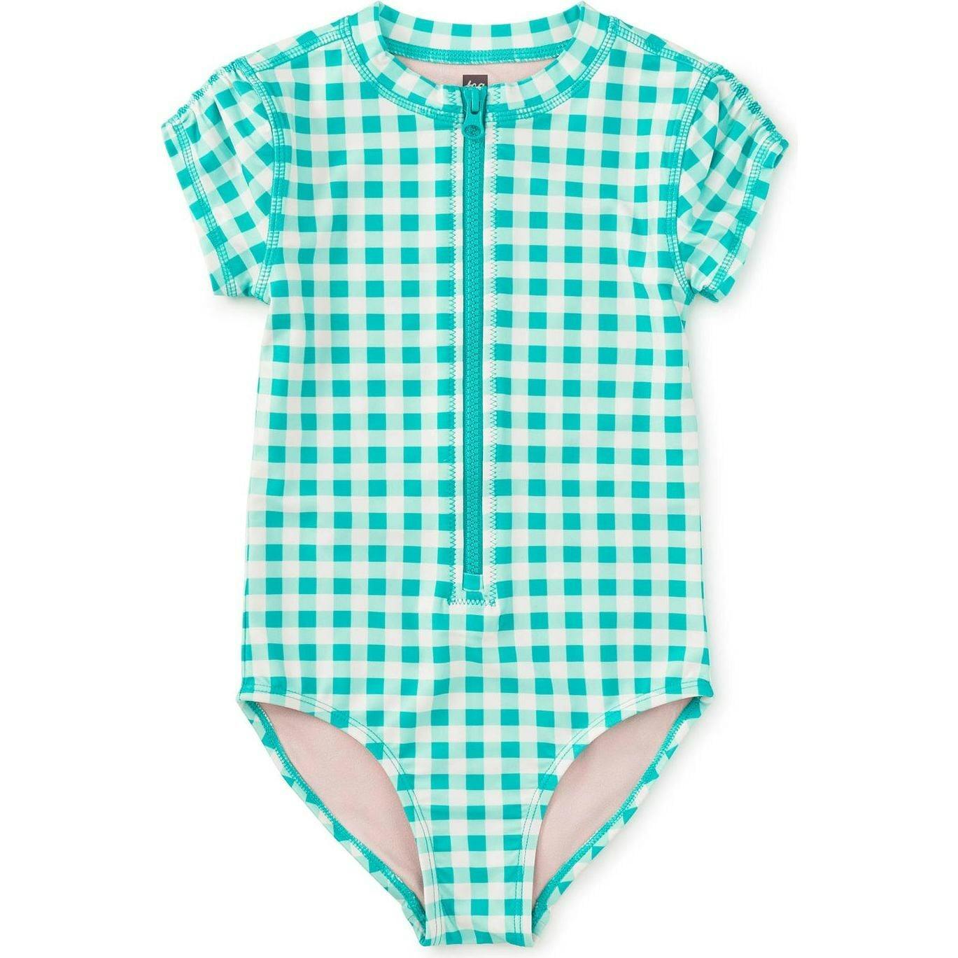 Rash Guard One-Piece Swimsuit, Green