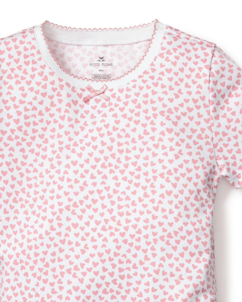 Kid's Pima Snug Fit Pajama Short Set in Sweethearts