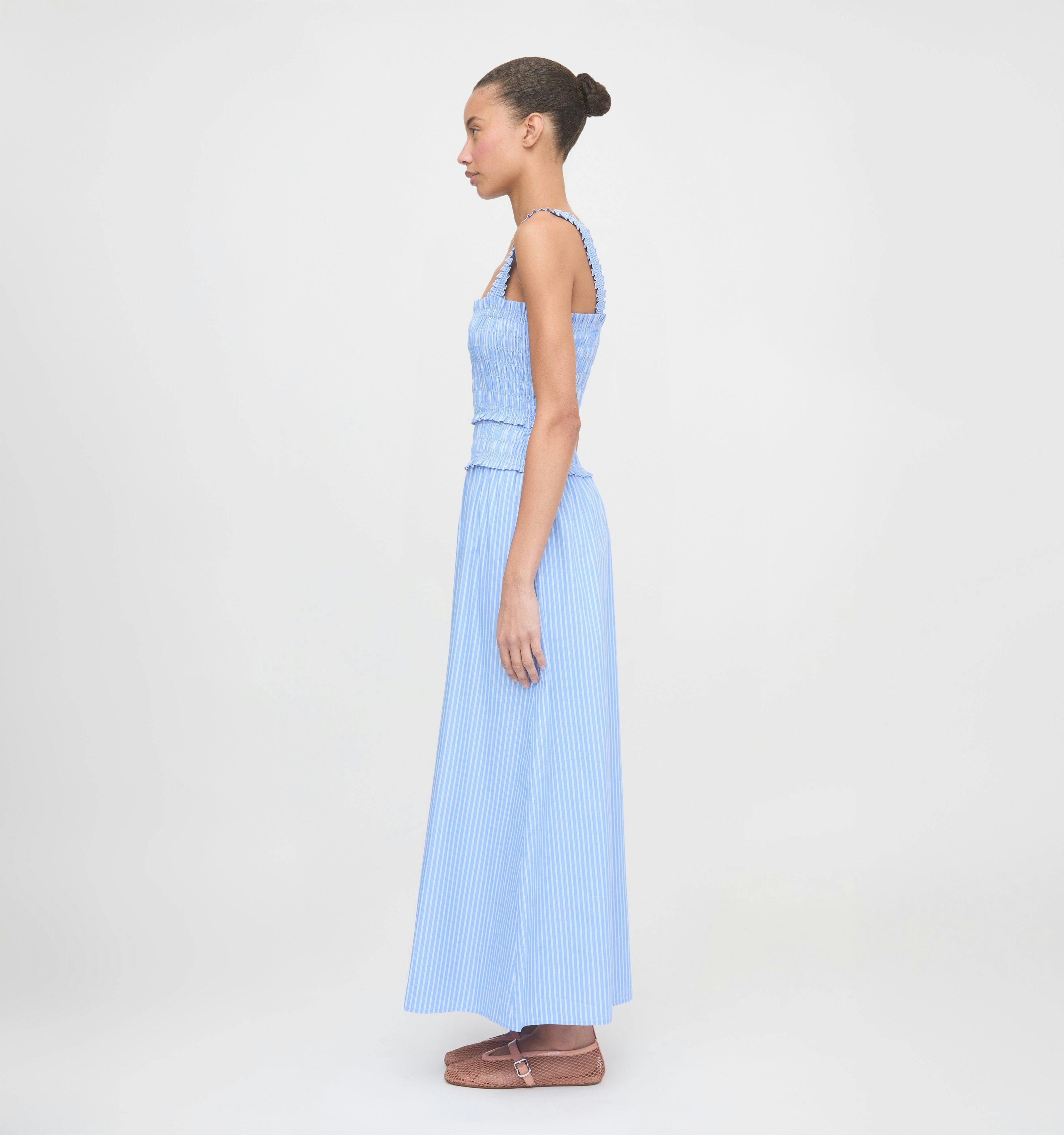 The Azalea Maxi Nap Dress - Blue Stripe