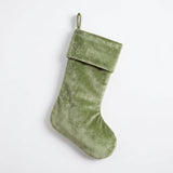 Classic Moss Green Velvet Handmade Christmas Stocking- 20"