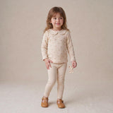 Organic Ruffle Collar Top & Legging Set - Tiny Bows