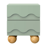 Lido Wave Assembled Nightstand in Light Sage/Honey