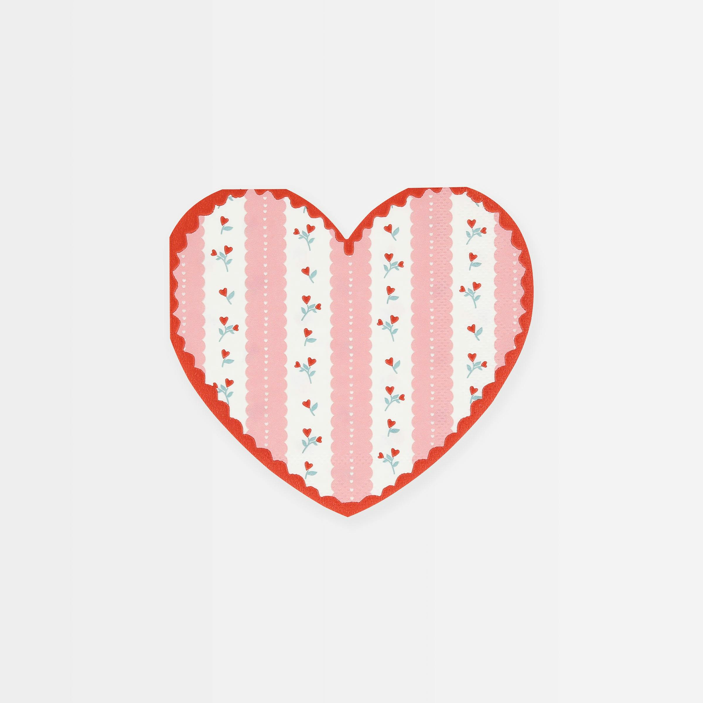 Vintage Rose Heart Napkins