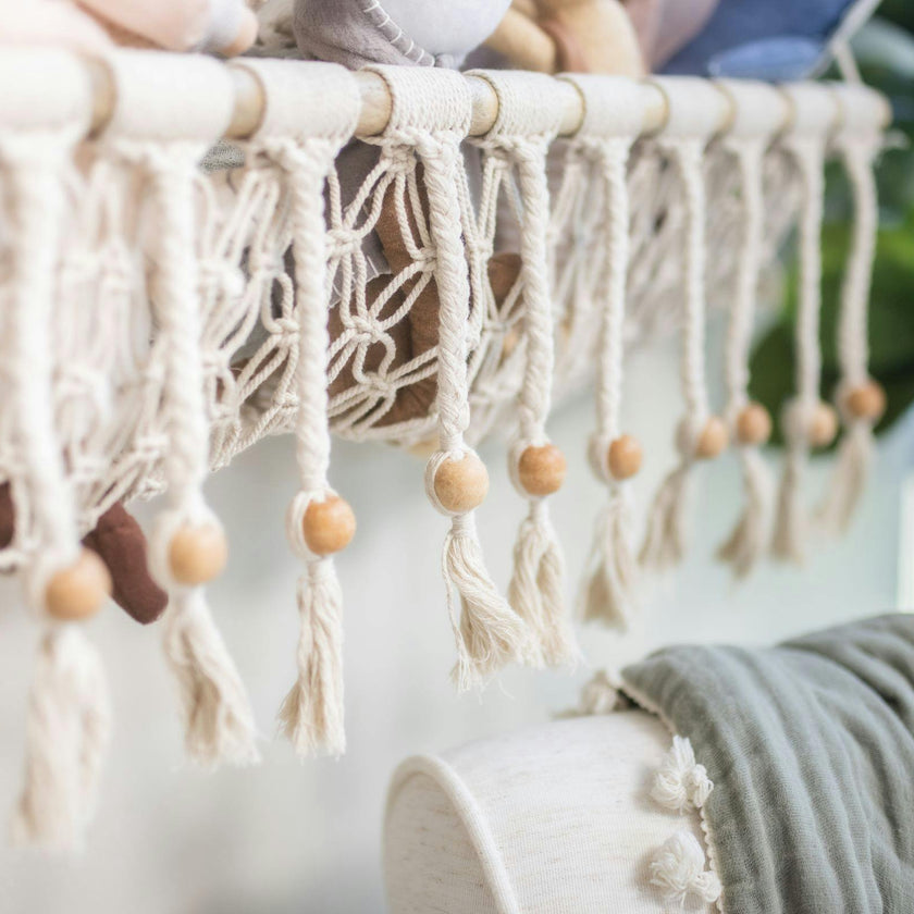 Willow Hanging Macrame Storage Basket