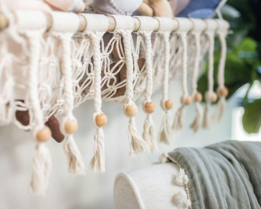 Willow Hanging Macrame Storage Basket