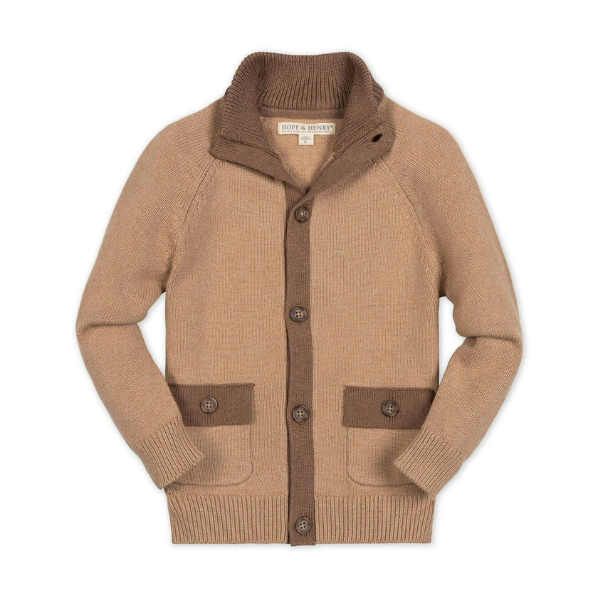 Organic Mock Neck Raglan Cardigan