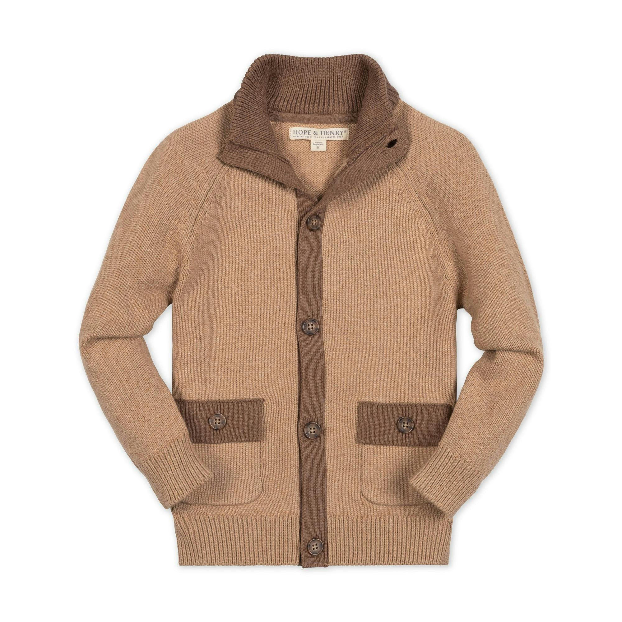 Organic Mock Neck Raglan Cardigan