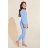 Kids Printed TENCEL™ Modal Unisex Long PJ Set, Blue