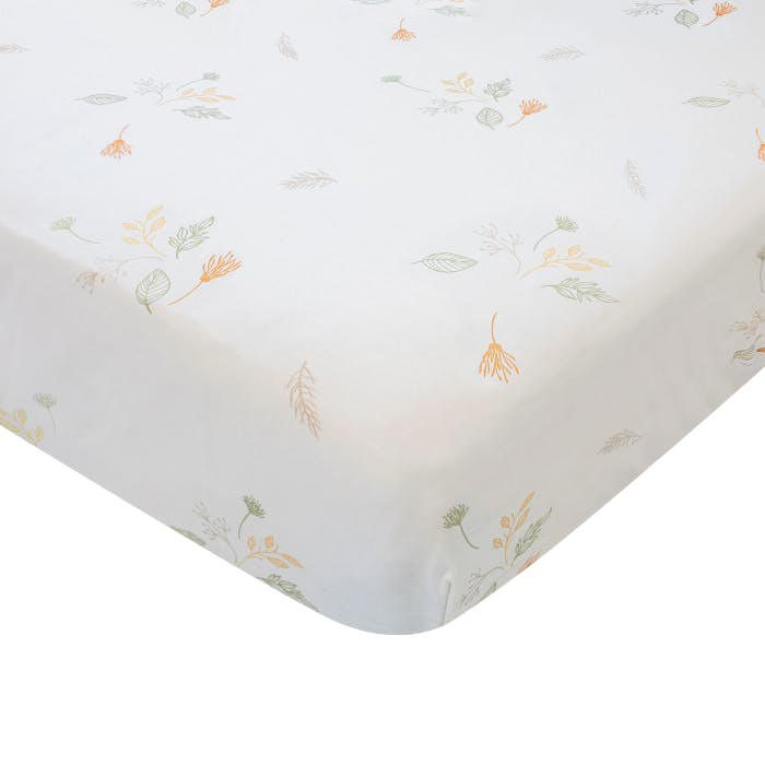 Willow Dainty Leaf Cotton Fitted Crib Sheet