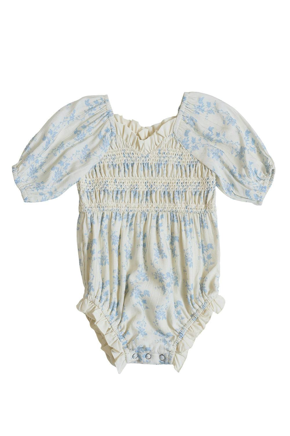 Baby Roselyn Romper in Ivory Porcelain Fleur