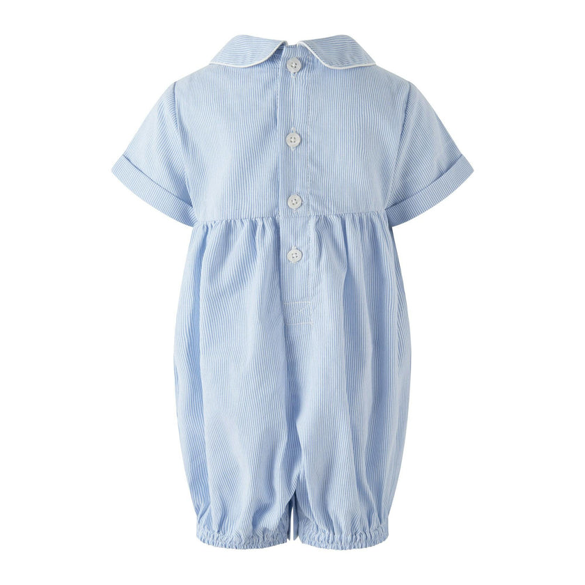 Stripe Tractor Smocked Babysuit