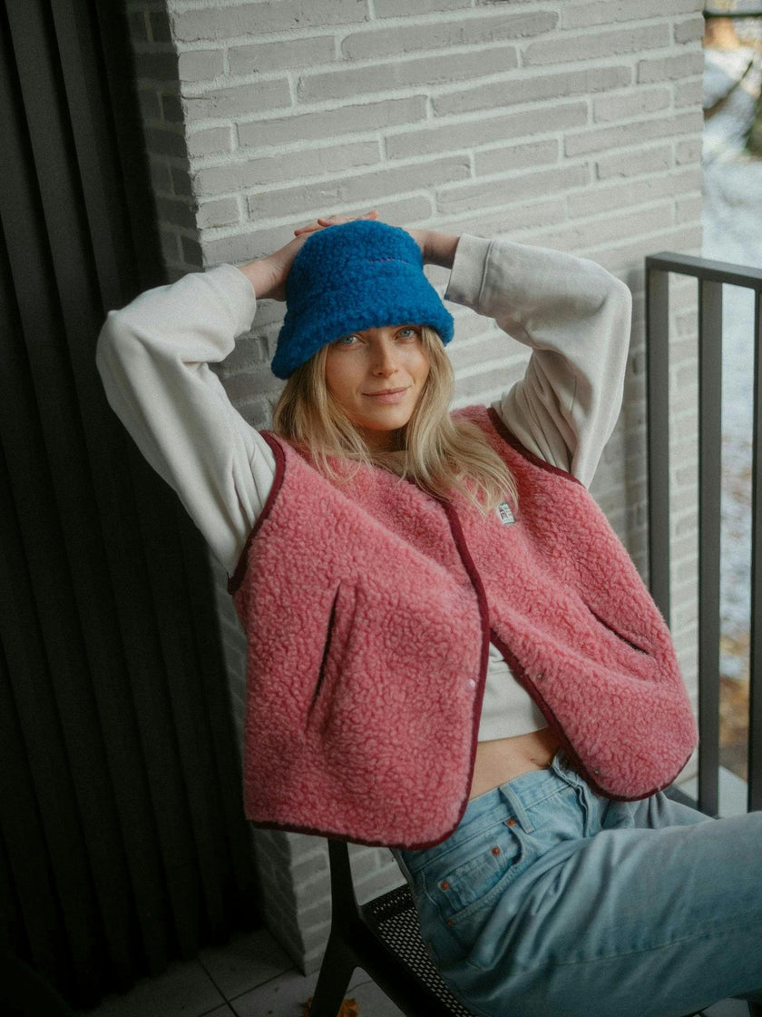 adult merino wool vest - dusty pink