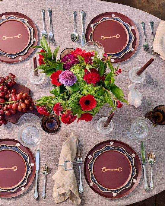 The Rider Duo Hors d'Oeuvres Plate Set - Cherry Wood
