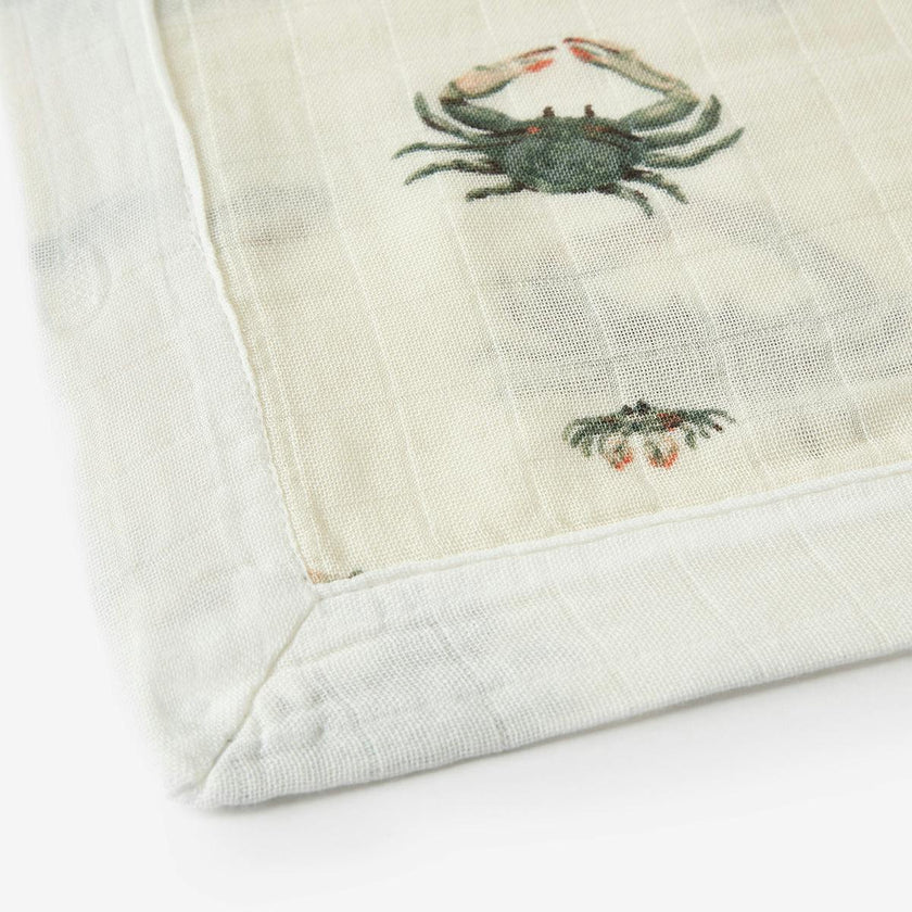 Coastal Mini Lovey Two-Layer Muslin Security Blanket