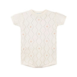 Girls Eyelet Knit Romper Ivory