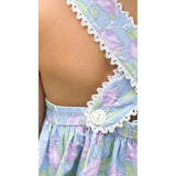 Swetes Short Set in Blue with Lavender Bougainvillea
