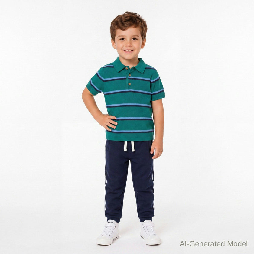 Boys Sweater Knit Polo | Bold Stripe