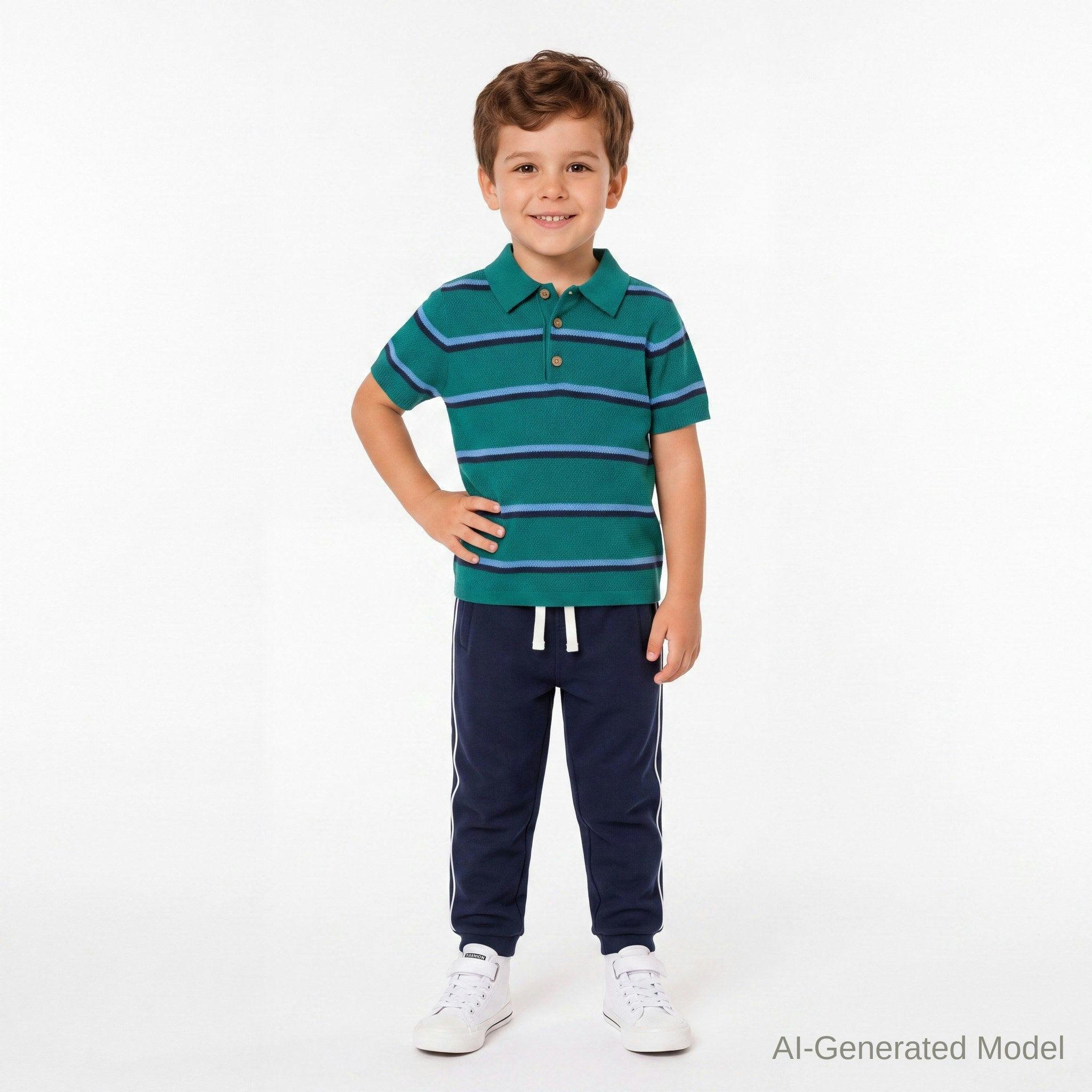 Boys Sweater Knit Polo | Bold Stripe