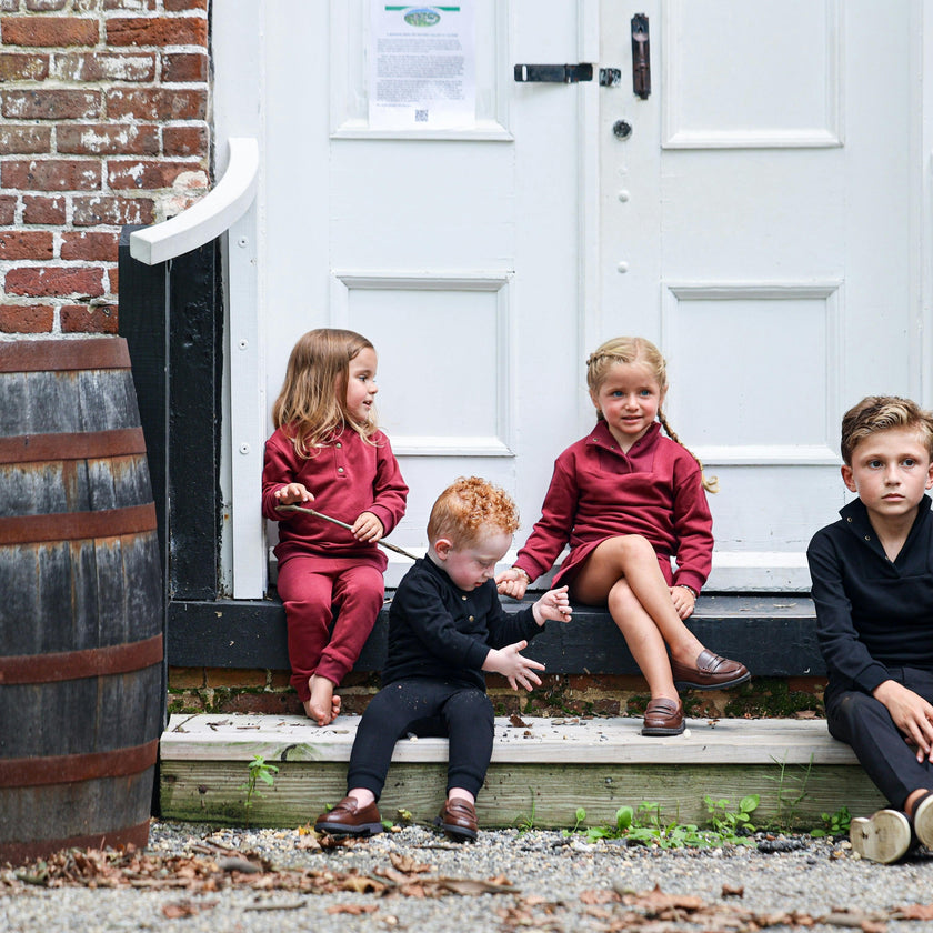 Kids Unisex Terry Henley Sweatshirt & Jogger Set