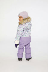 Baby Snug One Piece Snowsuit Adapted For Car Seats Purple Printed Mini Flowers