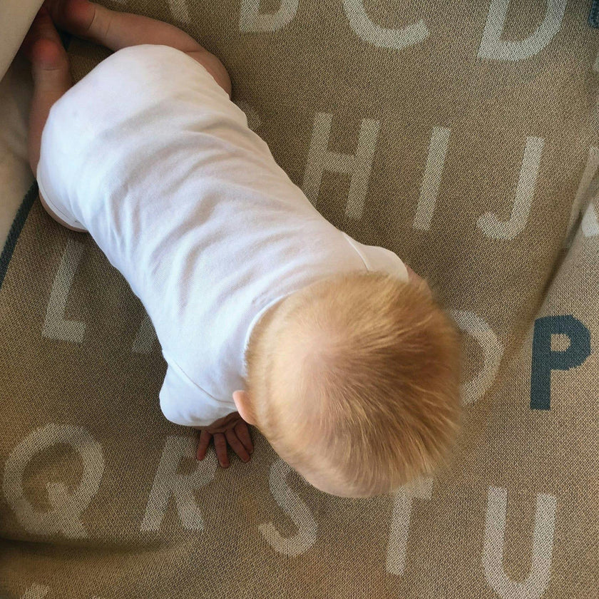 Custom Personalized Baby Sustainable Knit Throw Blanket - ABC