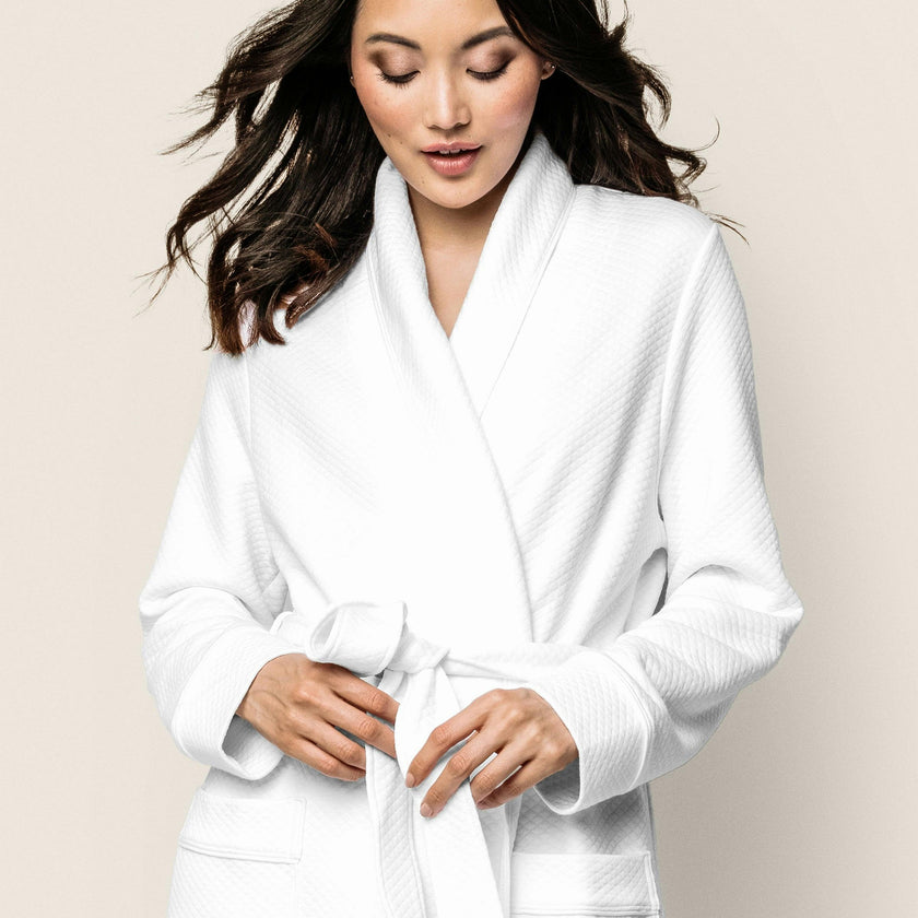 Women's Pima Jacquard Ophelia Robe in White