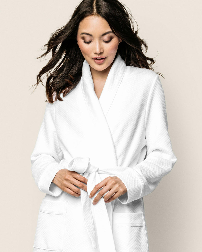 Women's Pima Jacquard Ophelia Robe in White
