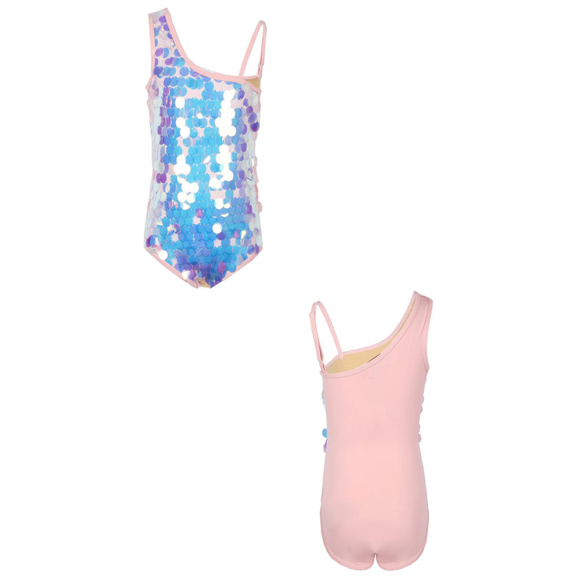 Paillette Mermaid One Piece Swim, Pink