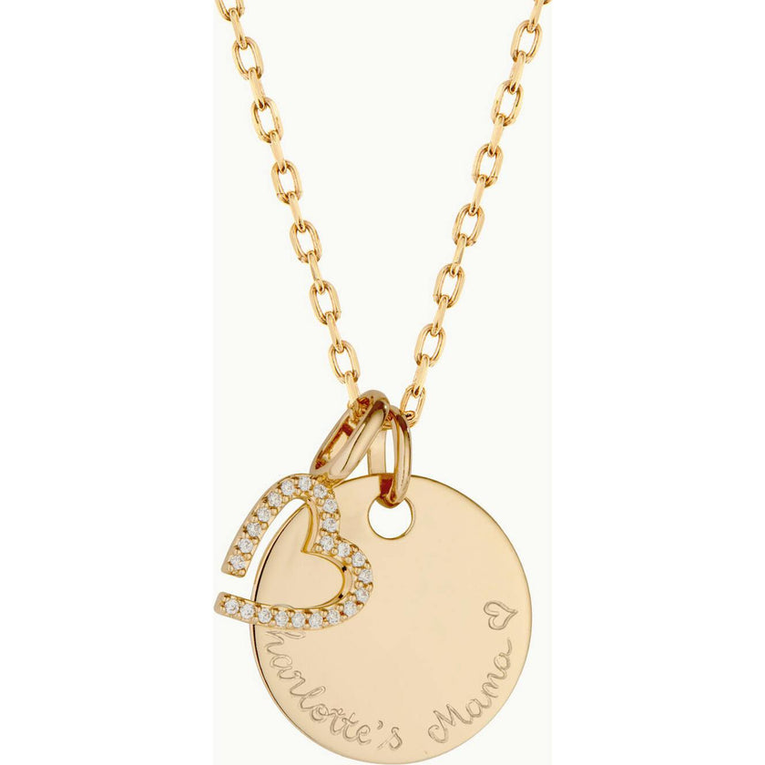 Personalized Crystal Necklace, 14k Gold Plated