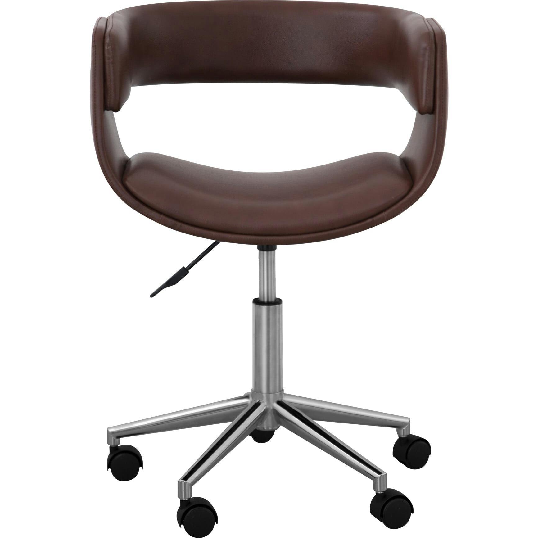 Modern PU Leather Office Chair with Adjustable-Height Ergonomic Mid-Back Seat