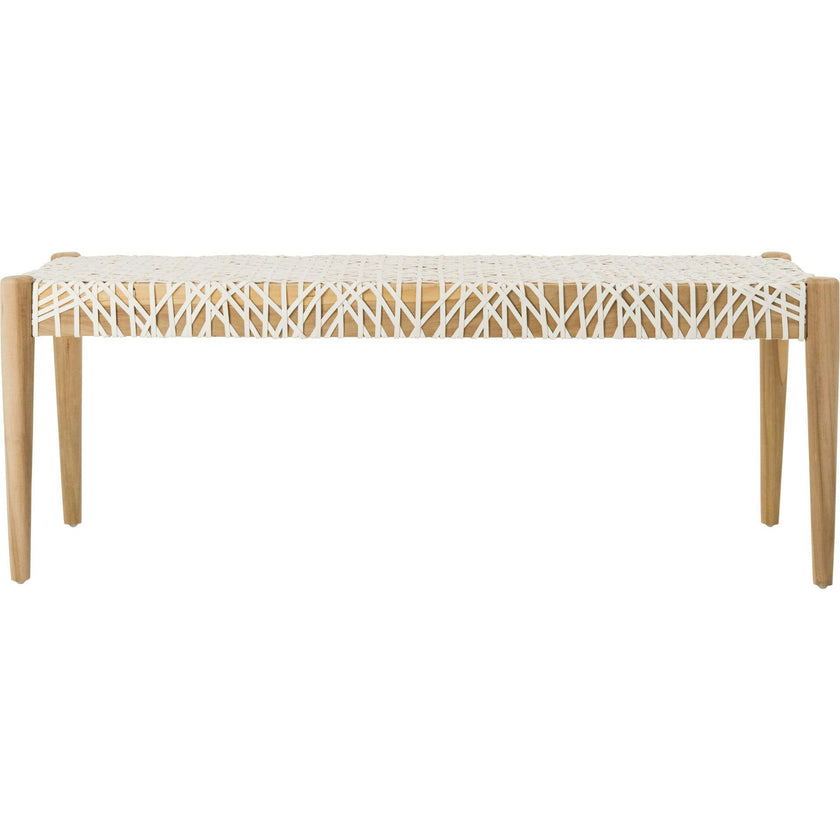Bandelier Leather Weave Bench