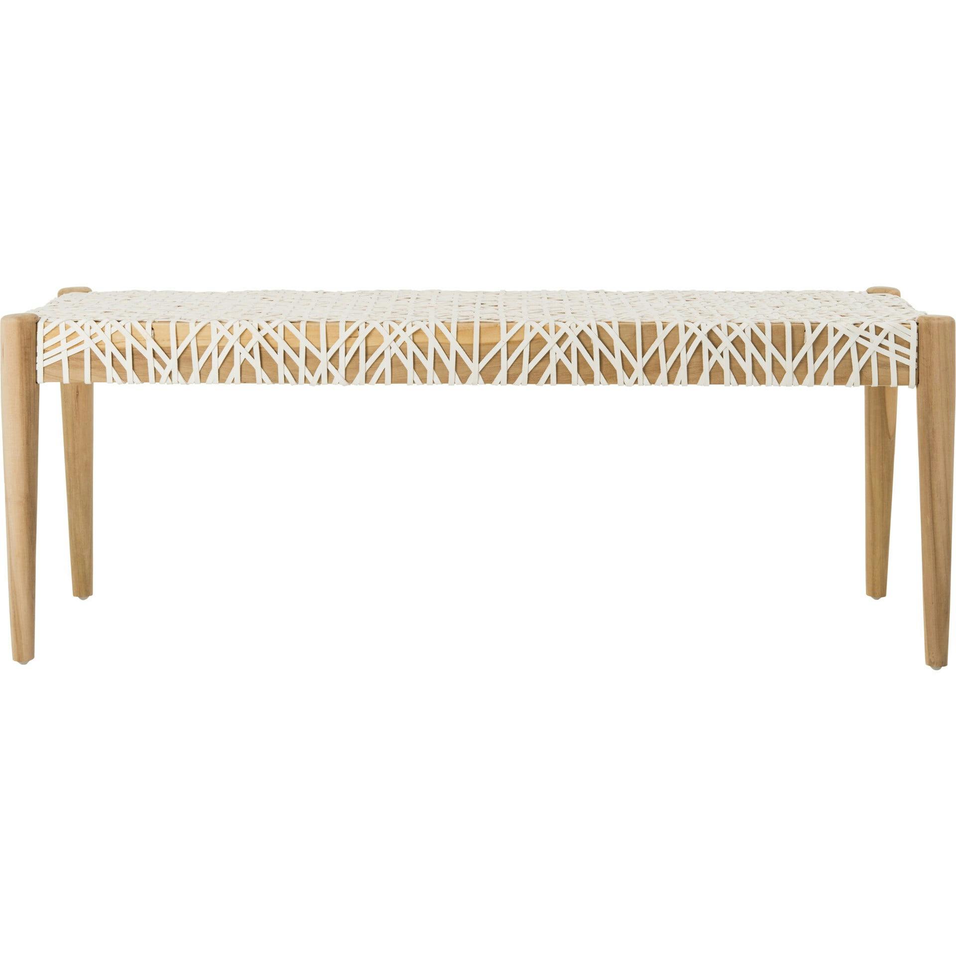 Bandelier Leather Weave Bench