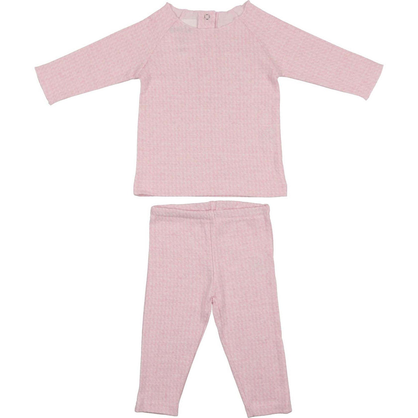 Wave Stripe 2-Piece Top & Pant Set, Pink