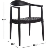 Juneau Leather Woven Accent Chair