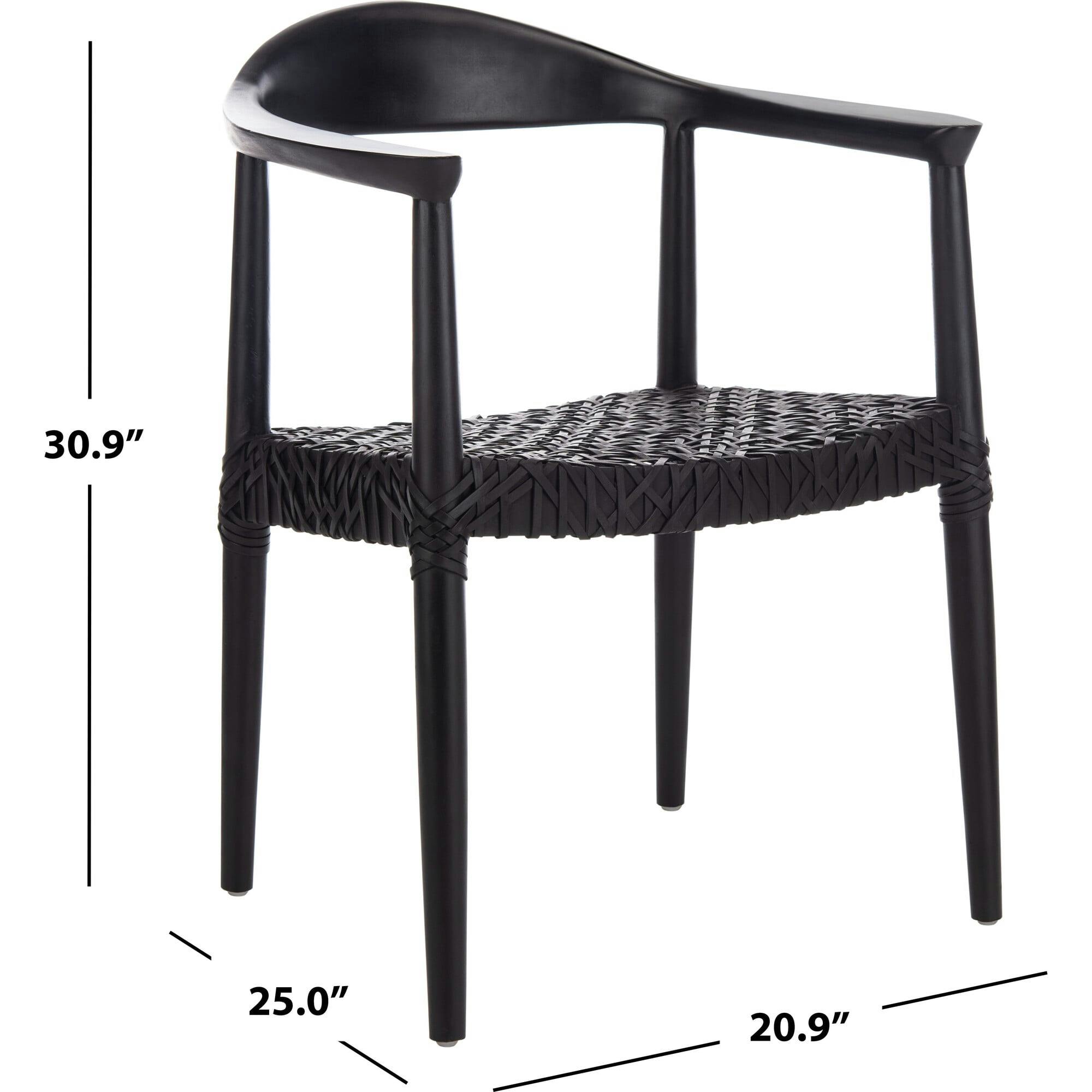 Juneau Leather Woven Accent Chair