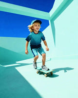 Short Sleeve Athletic Top In Recycled Polyester Teal Gradient