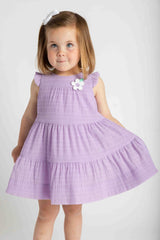 Crinkle Lawn Dress With Flower
