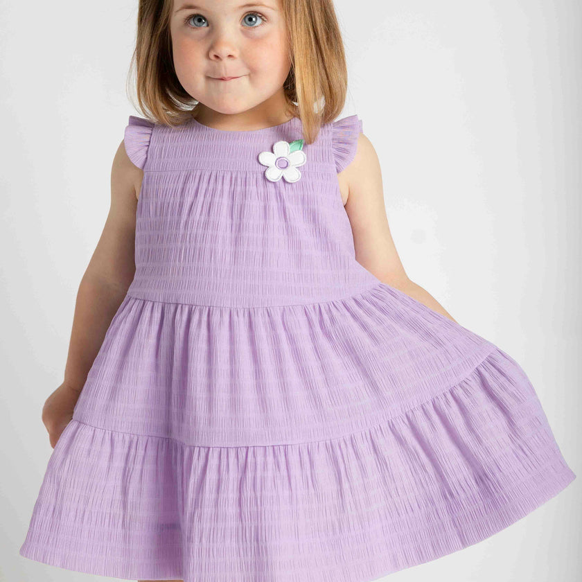 Crinkle Lawn Dress With Flower