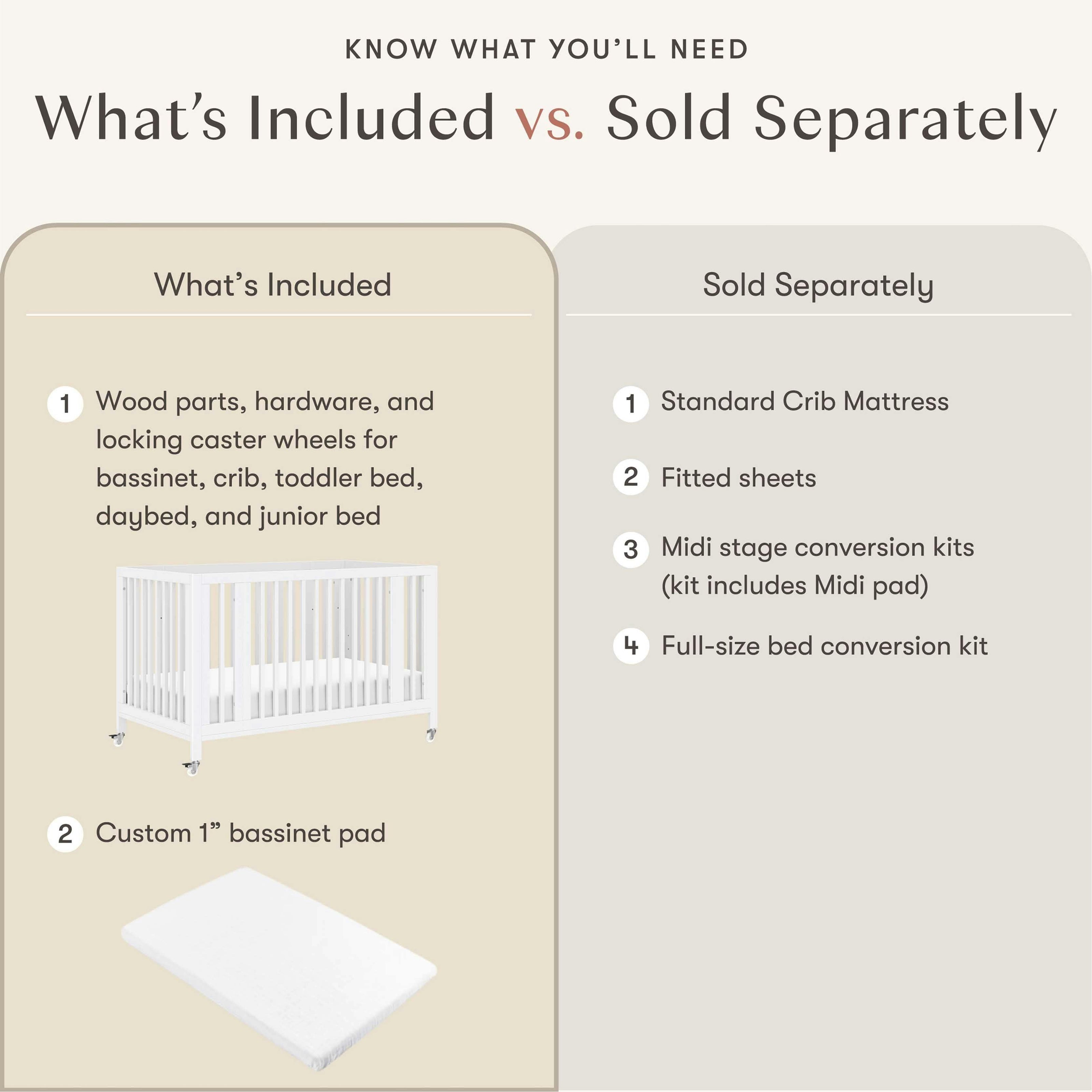 Babyletto Rolli 9-in-1 Convertible All-Stages® Crib with Bassinet & Toddler Bed Conversion Kits