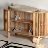 Oak Two Tiered Fluted Shelf