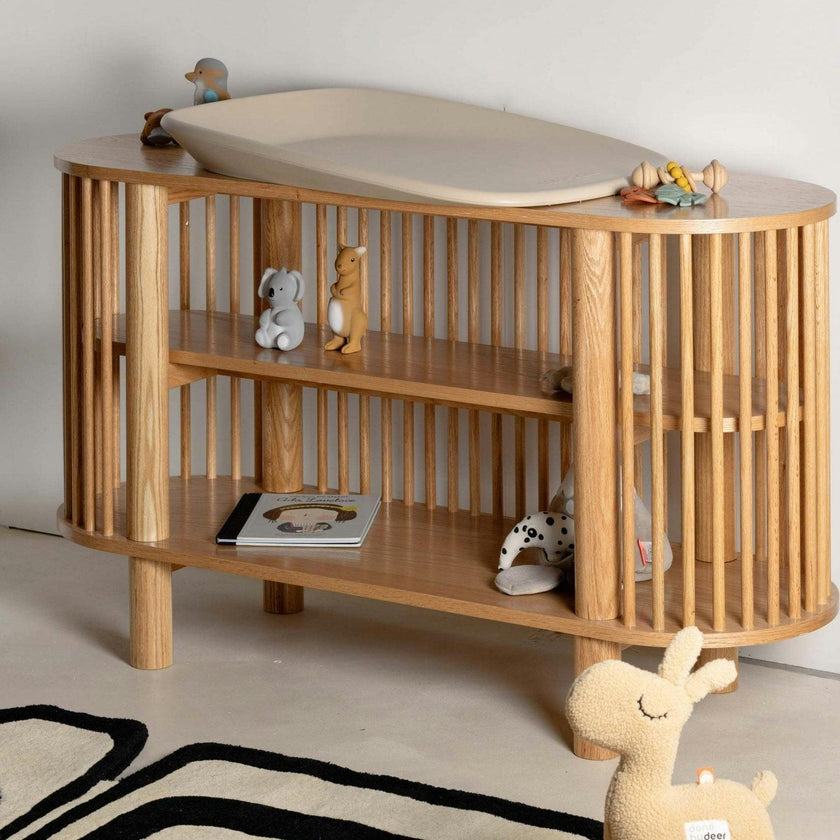 Oak Two Tiered Fluted Shelf