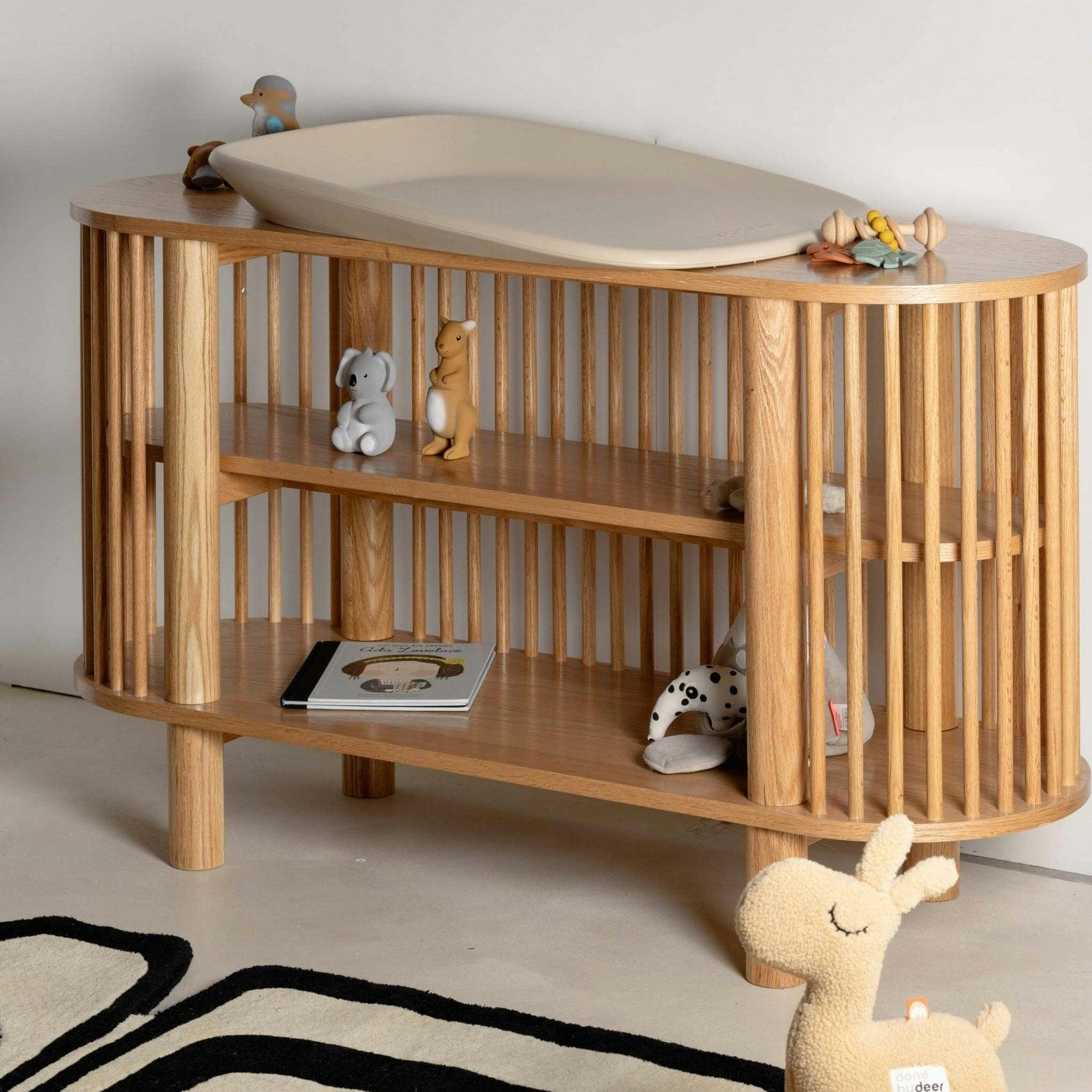 Oak Two Tiered Fluted Shelf