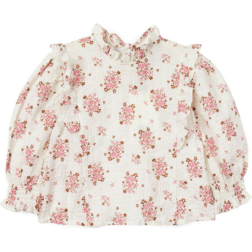 Mipounet SS26 Paloma Ruffle, Blouse Ecru Pink