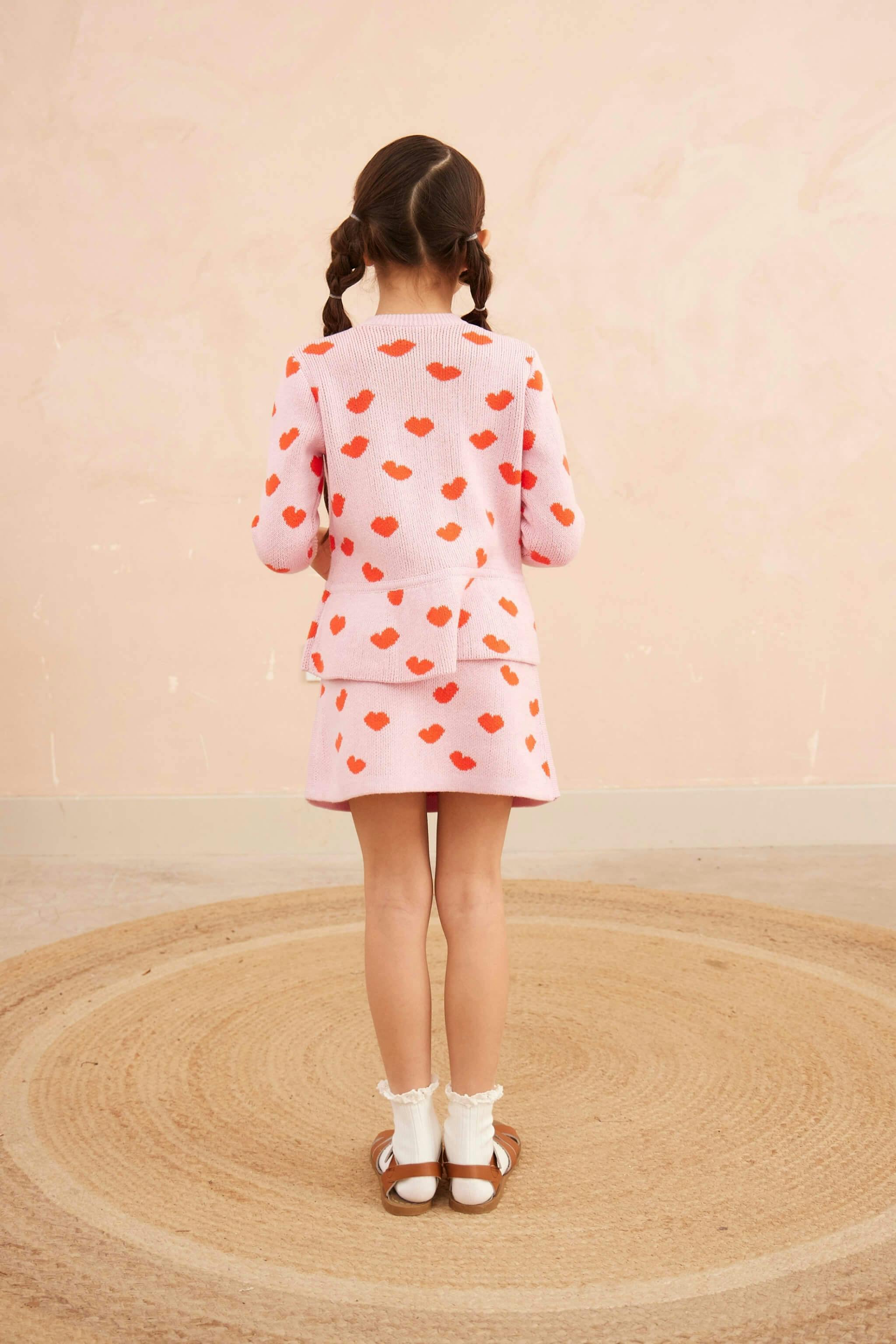 Love Hearts Peplum Cardigan | Bubble Gum