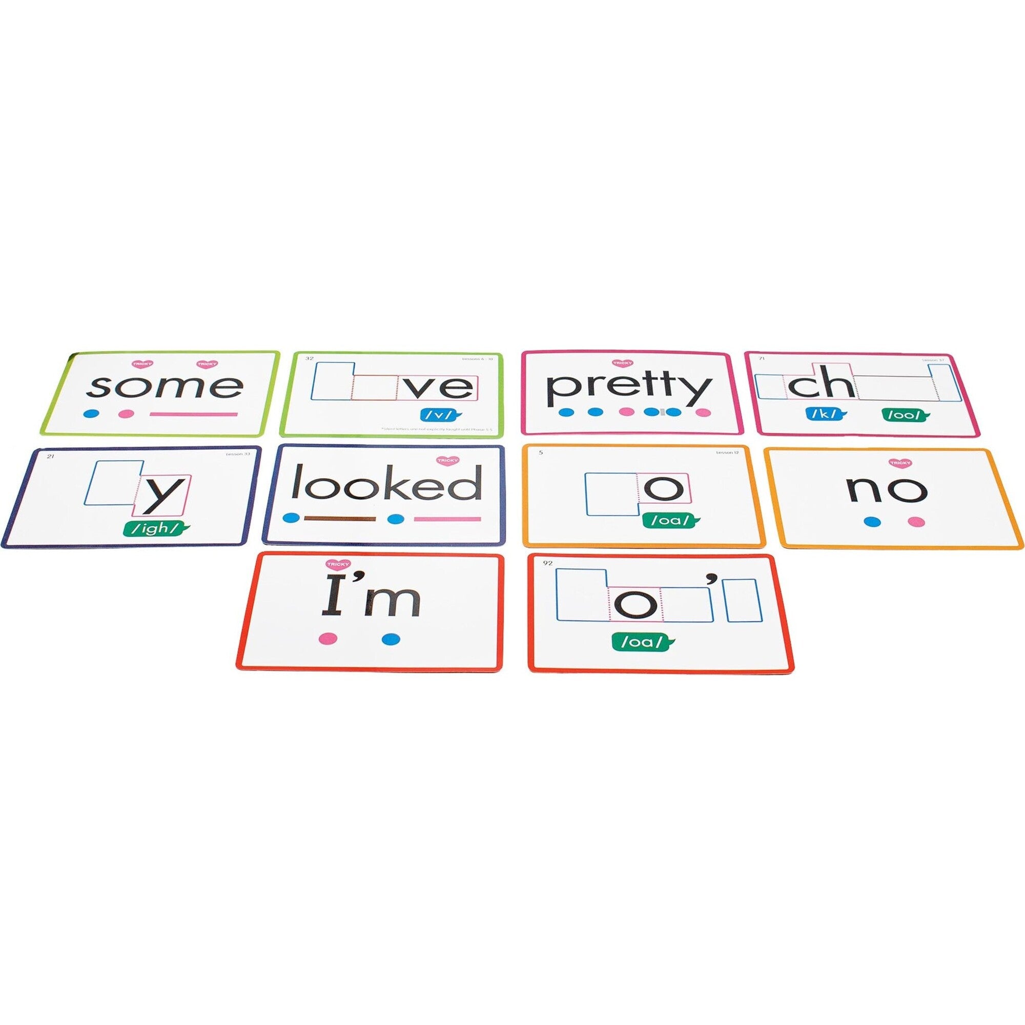 Rainbow Phonics - Heart Words - 93 Word Cards