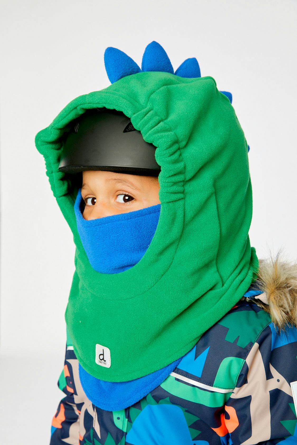 Oversized Dino Polar Balaclava For Ski Helmet Bright Green