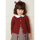 Openwork Cardigan In Burgundy (6mths-10yrs)