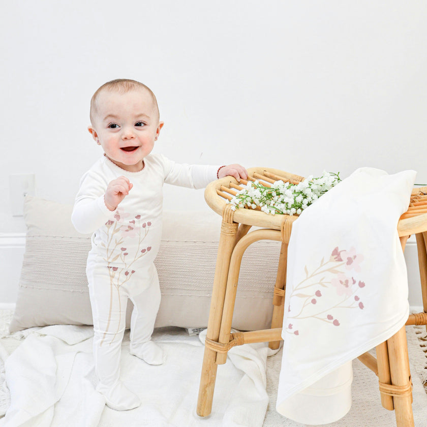 Blooming Bouquet Footie and Beanie Set