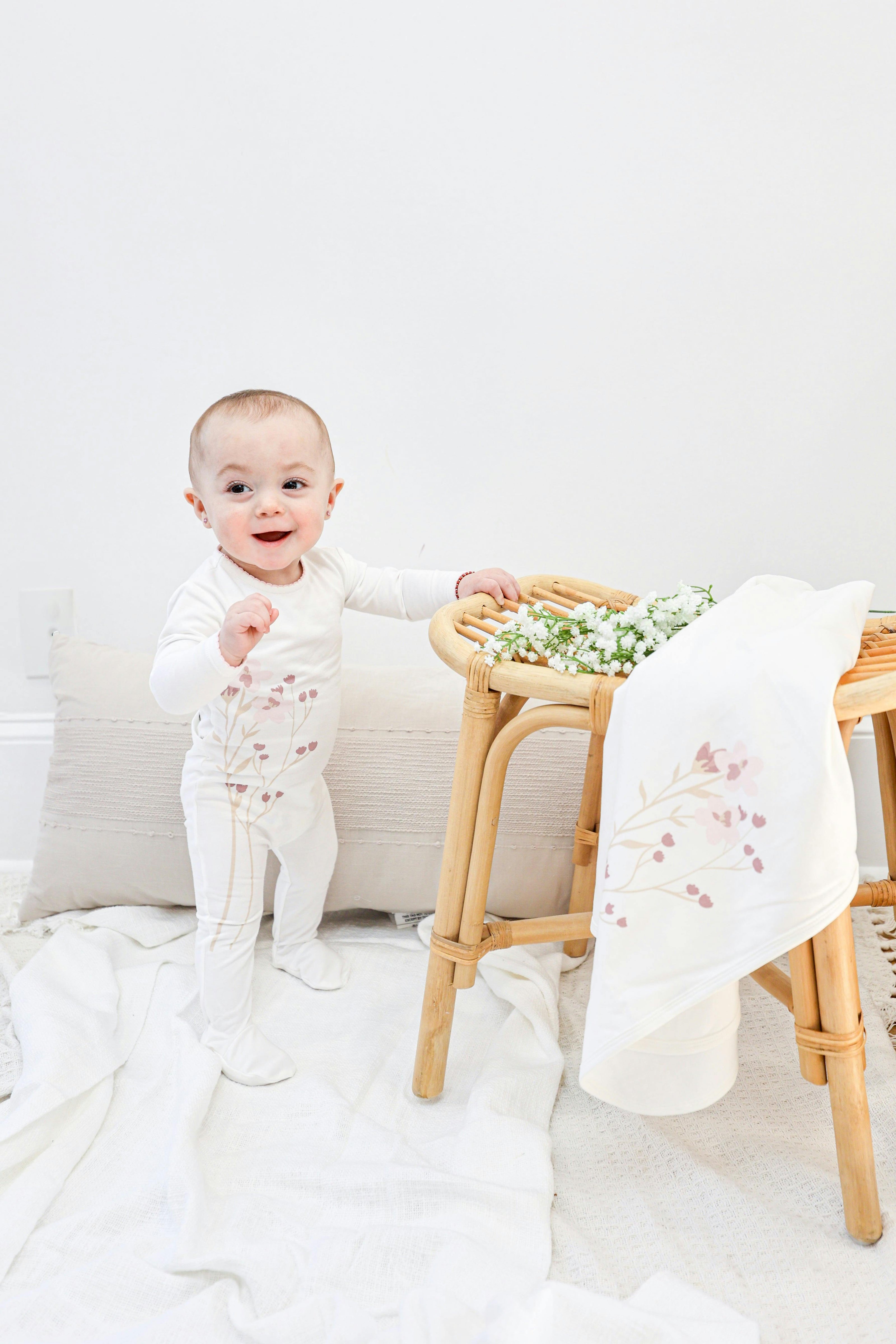 Blooming Bouquet Footie and Beanie Set