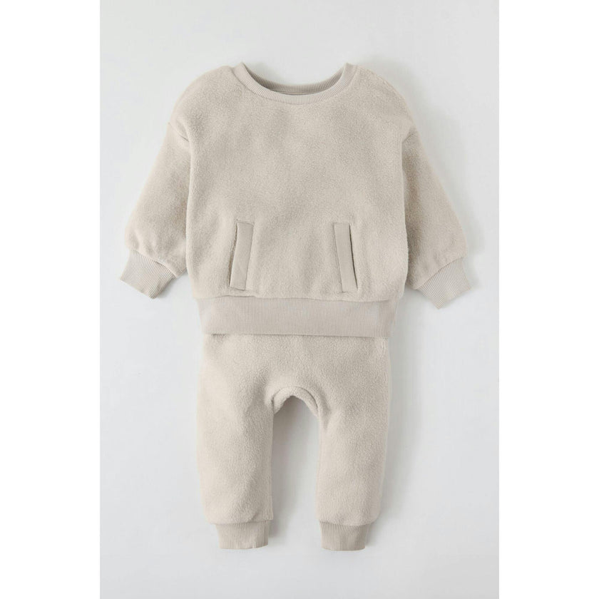 Teddy Fleece Harem Pant, Natural